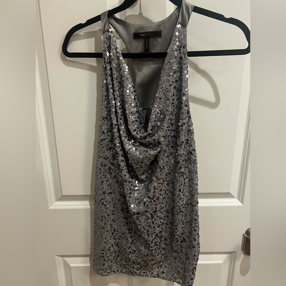 Elegant Silver Sequin Dress